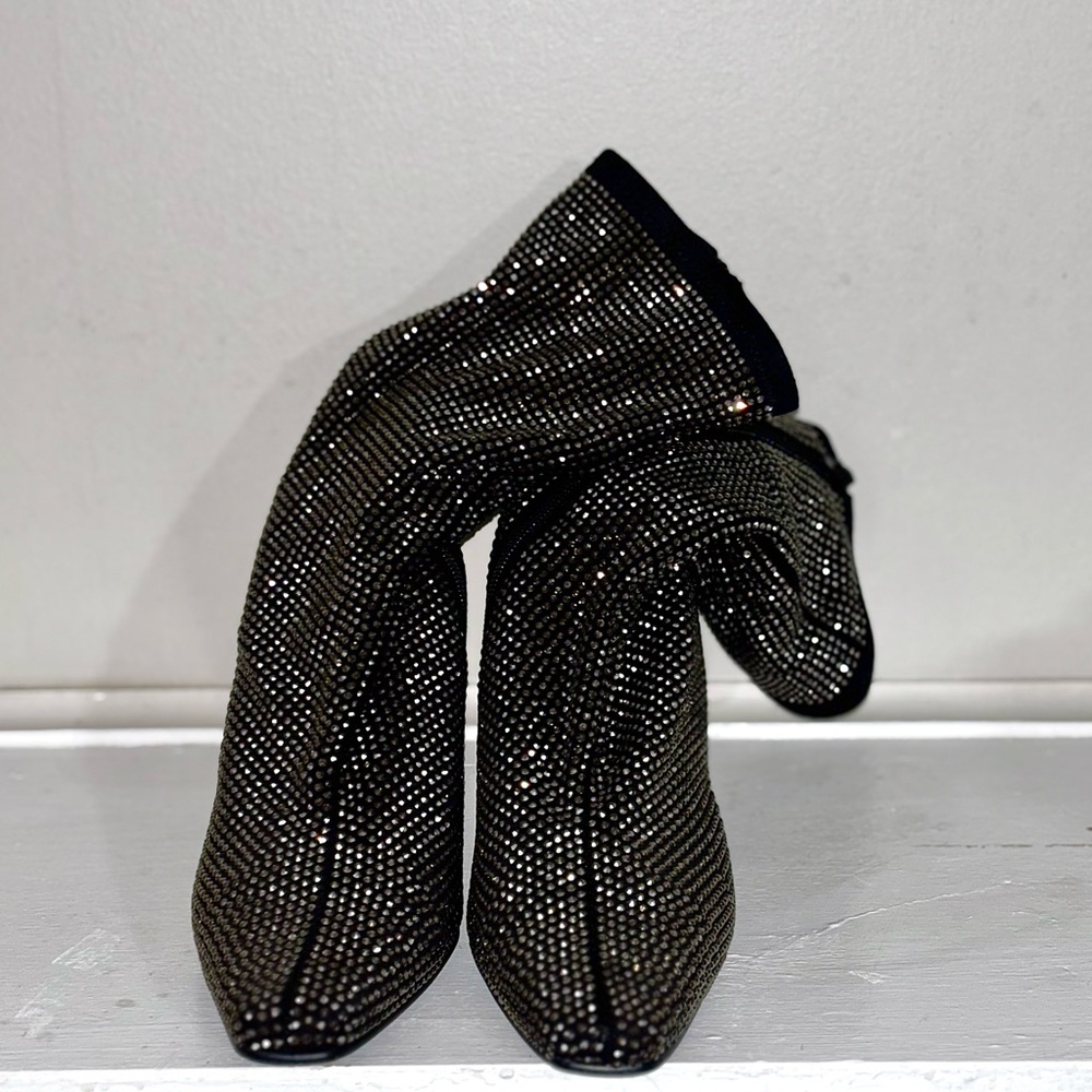 Steve Madden Sparkling Black Ankle Boots
